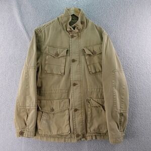 Levi's Men's L Tan Barn Coat Military Cargo Pockets Button Front Chore Jacket‎
